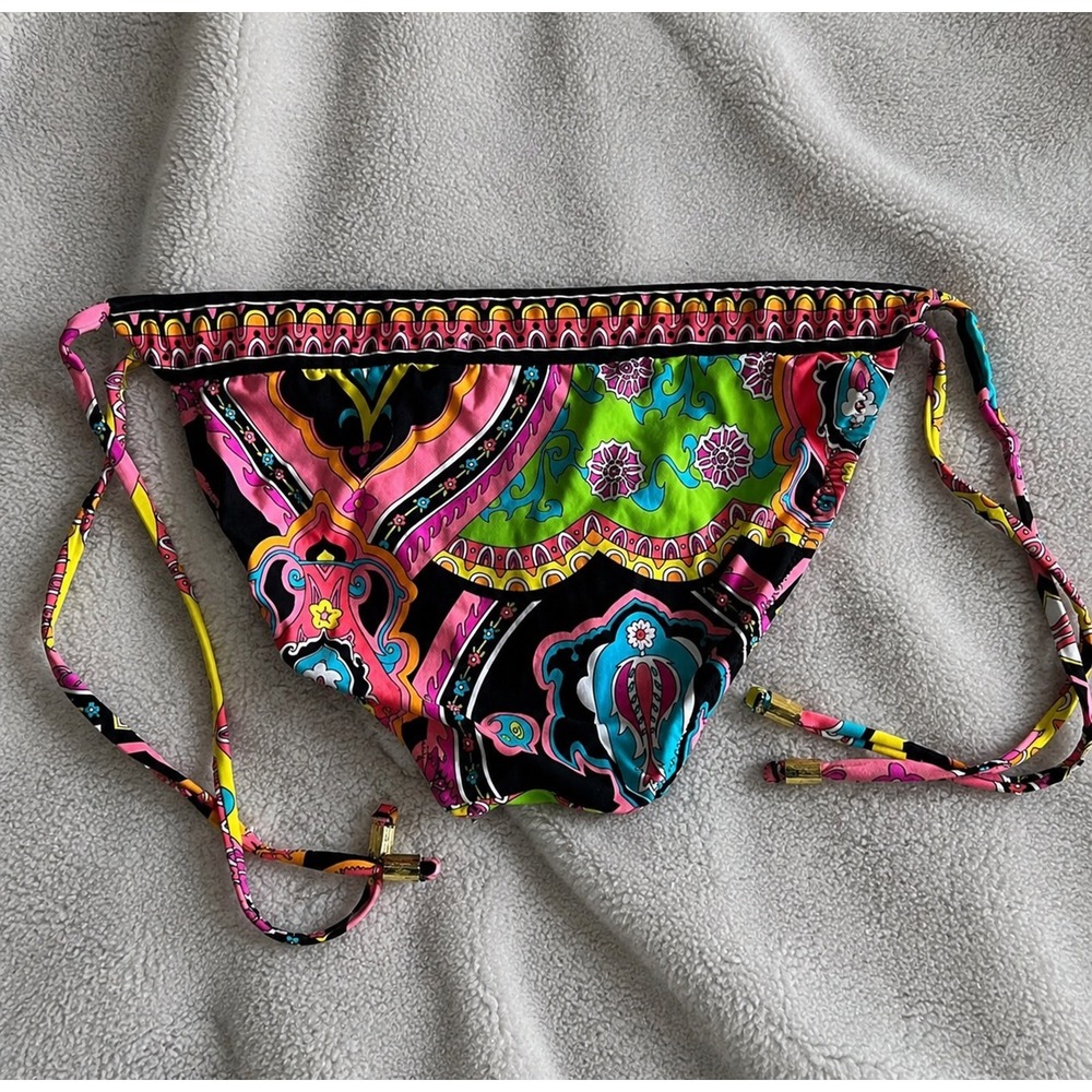NWOT Trina Turk Sz 12 Marrakesh Bikini BOTTOM ONLY Side Tie Swimsuit Floral - Picture 4 of 11